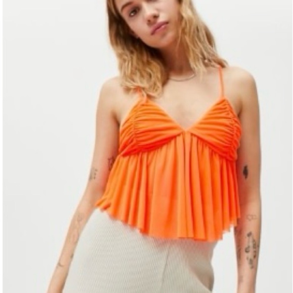 Urban Outfitters Orange Cropped Cami